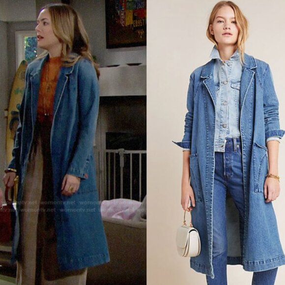NWT Anthropologie Peggy Denim Duster Jacket Large